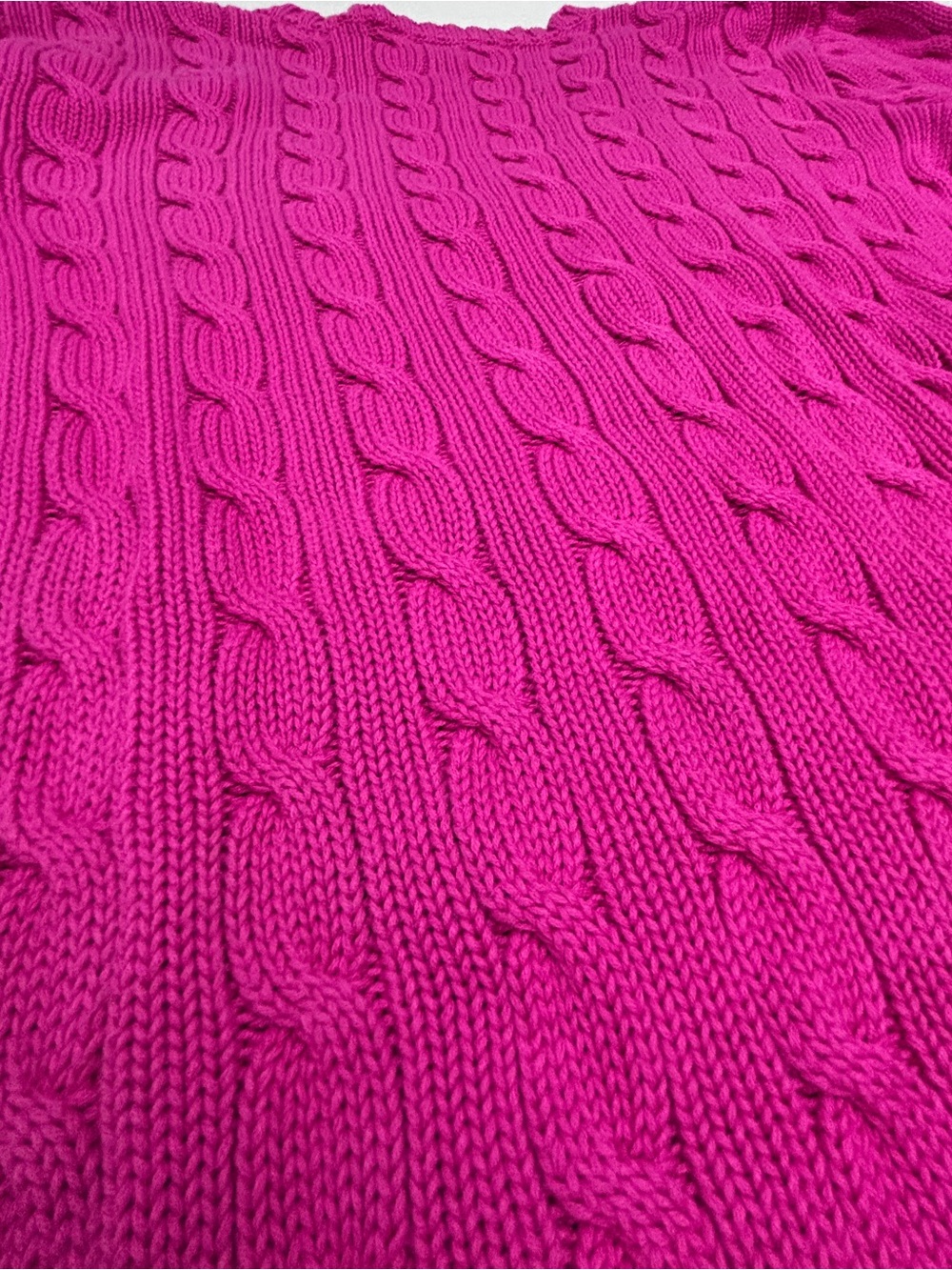 Ralph Lauren Pink Cable Knit V-Neck Sweater Medium - Picture 4 of 9